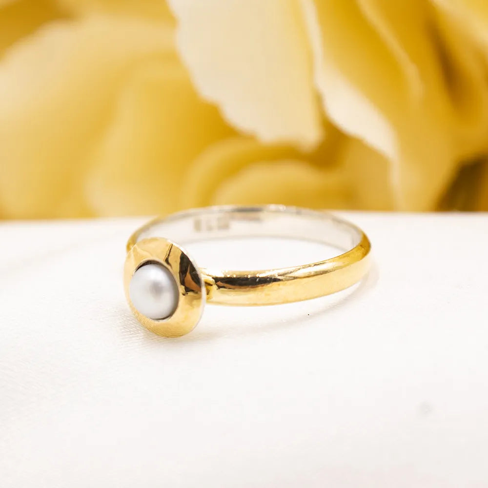 Anillo de Plata 950 con Lámina de Oro