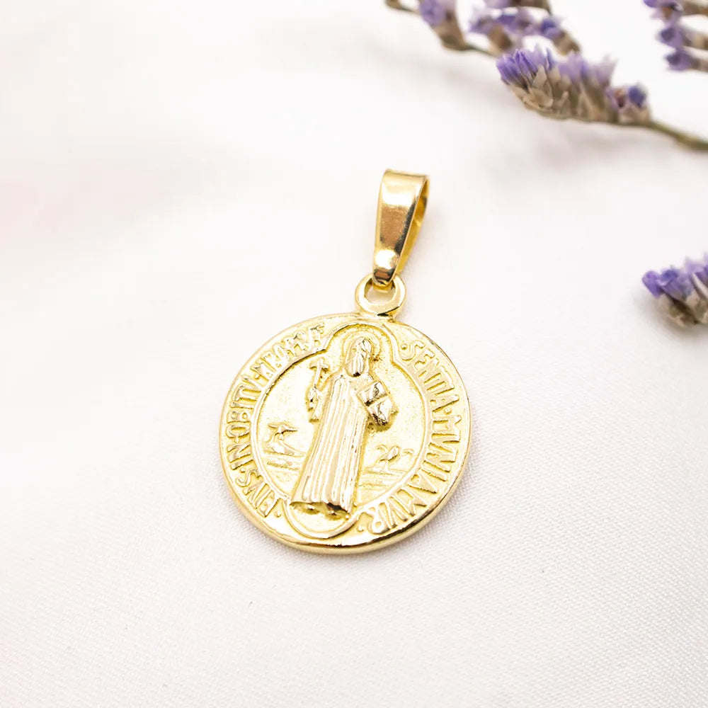 Dije San Benito de Oro 18k