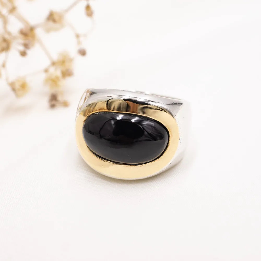 Anillo de Plata 950 con lámina de Oro