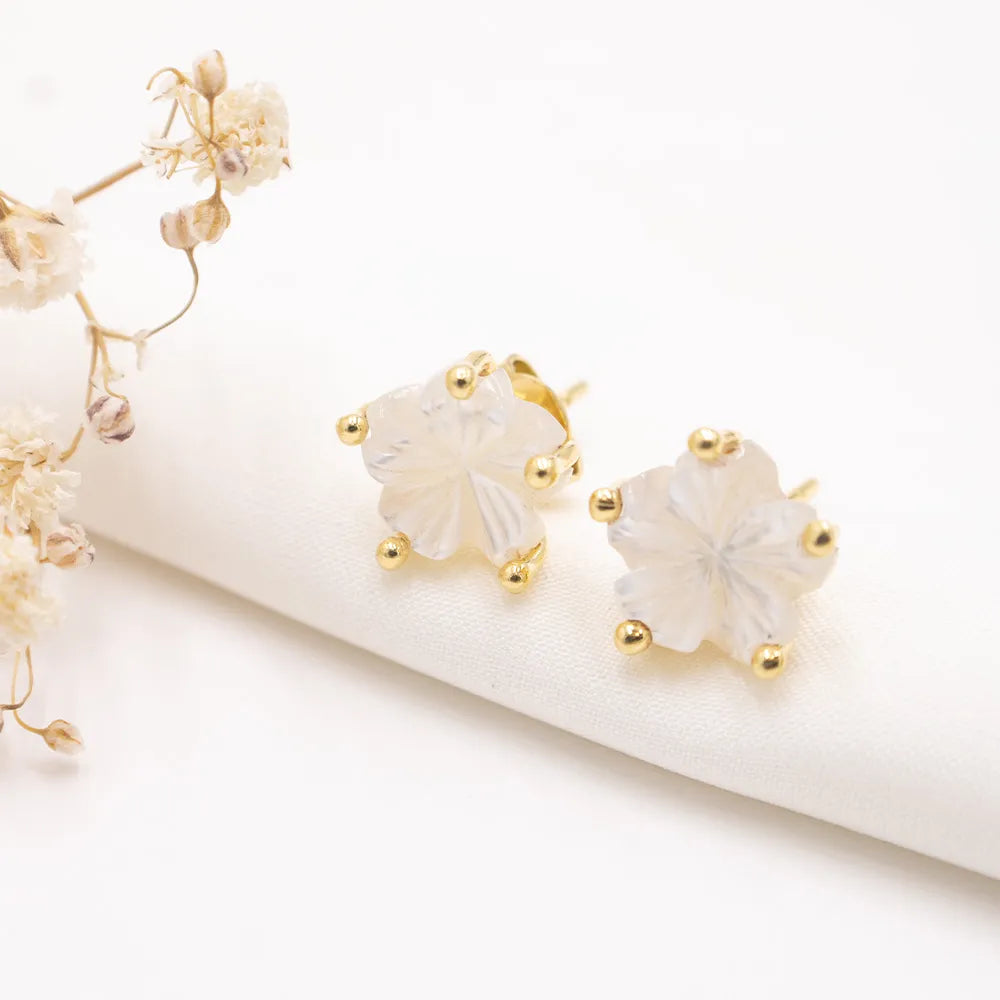 Aretes de Oro18k con nácar