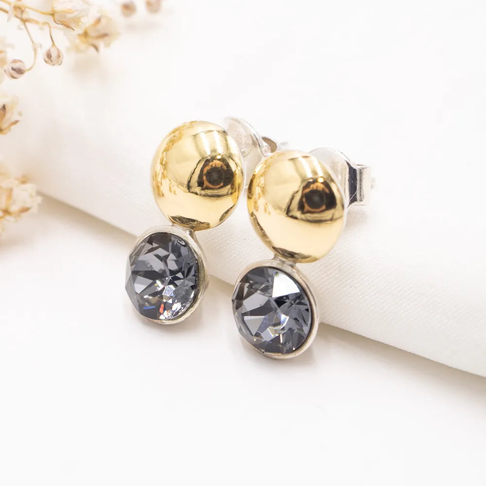 Aretes de plata con lámina de oro
