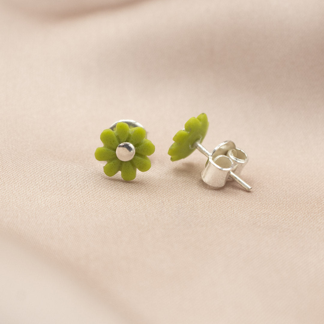 Aretes de plata y nácar