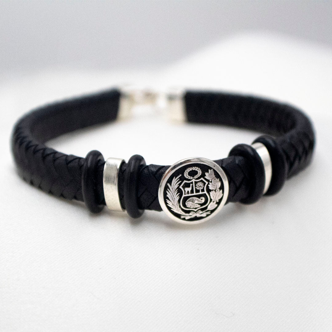 PULSERA DE PLATA Y CUERO