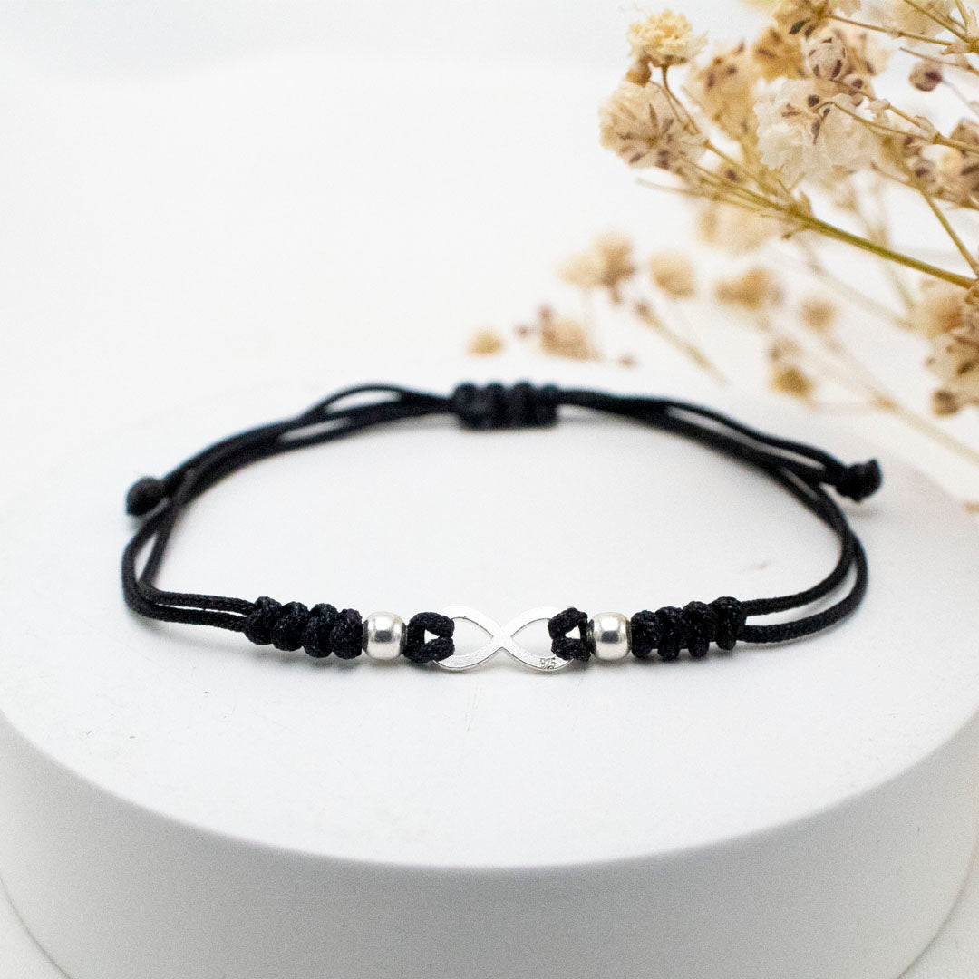 PULSERA GRADUABLE CON DIJE DE PLATA INFINITO