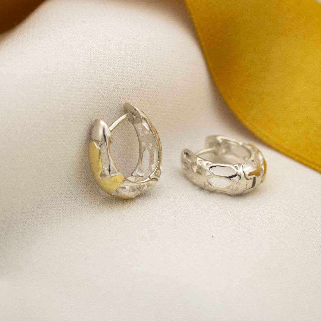 ARETES DE PLATA CON ORO