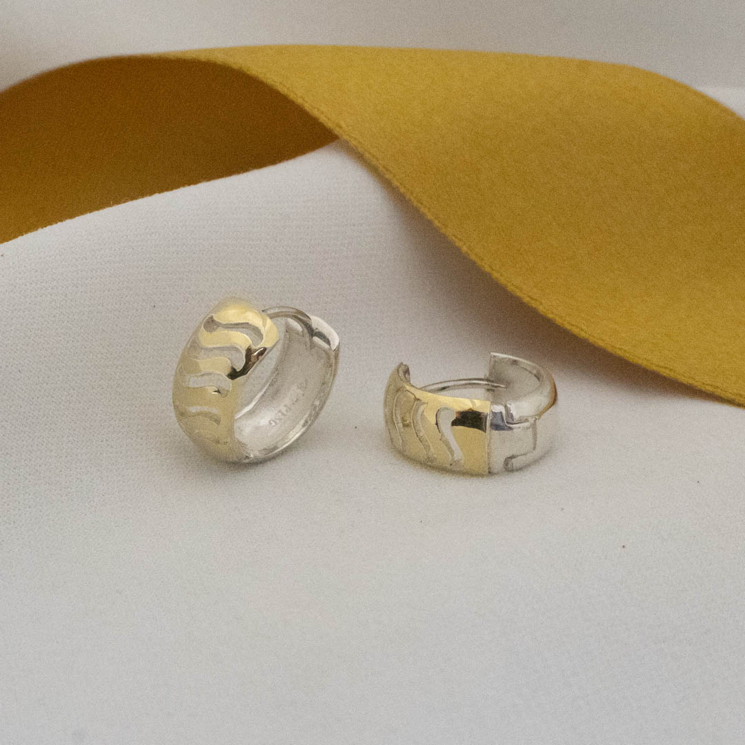 ARETES DE PLATA CON ORO